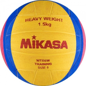 Мяч для водного поло MIKASA WTR6W р.5, муж, резина, вес 1500 г, дл. окр.68-71см, жел-син-роз