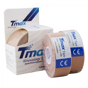 Тейп кинезиологический TMAX Extra Sticky 2.5 см x 5 м, уп. 2 шт, 423815, телесный