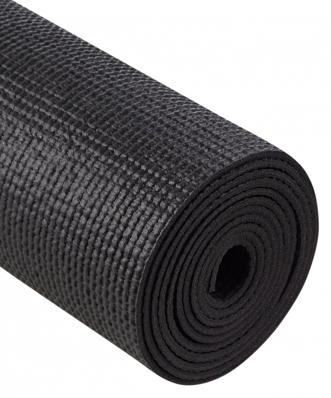 Коврик для йоги и фитнеса FM-101, PVC, 183x61x0.3 см, черный, Starfit ЦБ-00001684