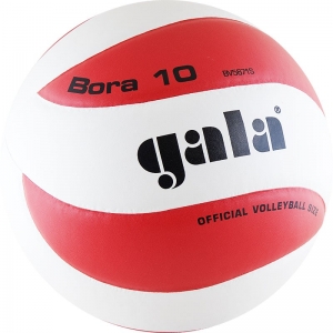 Мяч волейбольный GALA Bora 10, арт. BV5671S, размер 5, синтетическая кожа ПУ, клееный, бутиловая камера, белый-красный