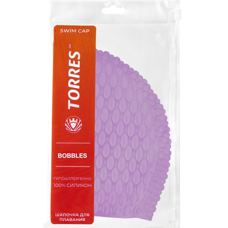 Шапочка для плавания TORRES Bobbles, SW-12204VL, сиреневый, силикон