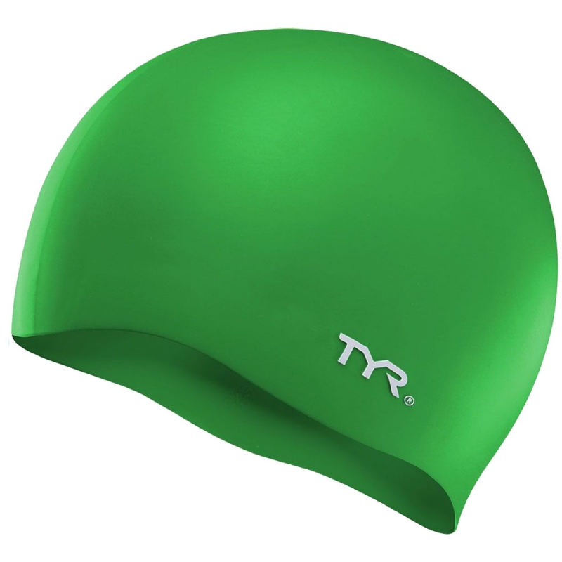 Шапочка для плавания TYR Wrinkle Free Silicone Cap, LCS-310, зеленый