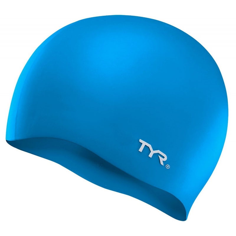 Шапочка для плавания TYR Wrinkle Free Silicone Cap, LCS-420, синий