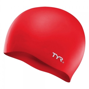 Шапочка для плавания TYR Wrinkle Free Silicone Cap, LCS-610, красный