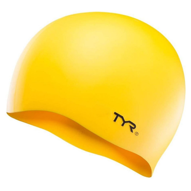 Шапочка для плавания TYR Wrinkle Free Silicone Cap, LCS-720, желтый