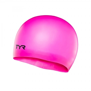 Шапочка для плавания подростковая TYR Wrinkle Free Junior Silicone Cap, LCSJR-693, розовый