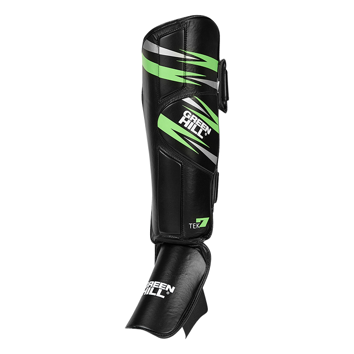 Защита голень-стопа TEK7 черно-зеленая Green Hill SIS-2107 L