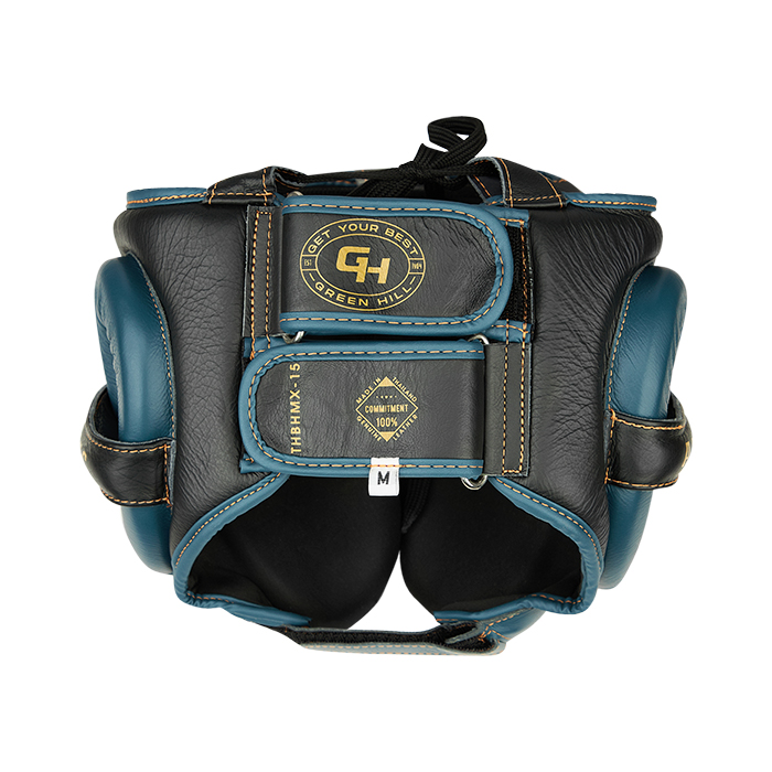 боксерский шлем AZTEC чёрный/синий Green Hill THBHMX-15 XL