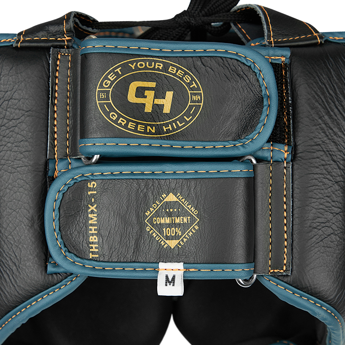 боксерский шлем AZTEC чёрный/синий Green Hill THBHMX-15 XL