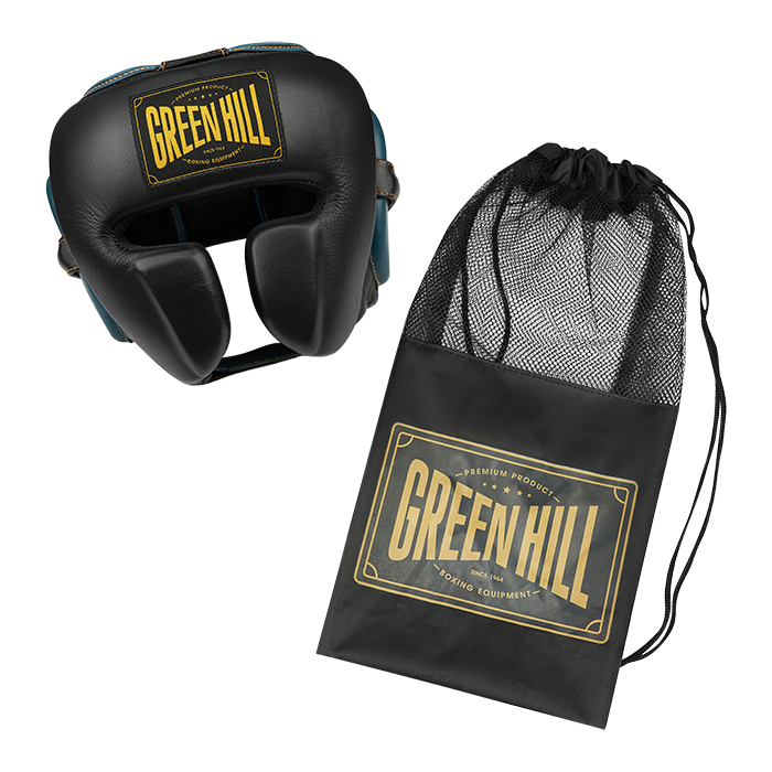боксерский шлем AZTEC чёрный/синий Green Hill THBHMX-15 XL