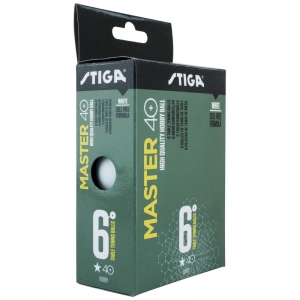 Мяч для настольного тенниса Stiga Master ABS 1 ×, 1111-2410-06, диаметр 40+мм, упаковка 6 шт