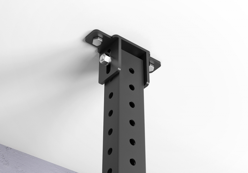 Универсальный потолочный кронштейн опорной стойки для кроссфита (сторона 80 мм) (Черный (RAL 9005 М)) STECTER 2556