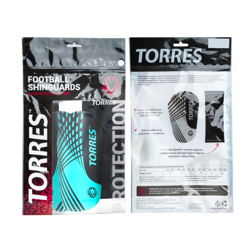 Щитки TORRES Pro FS2308S, с чулком, размер S