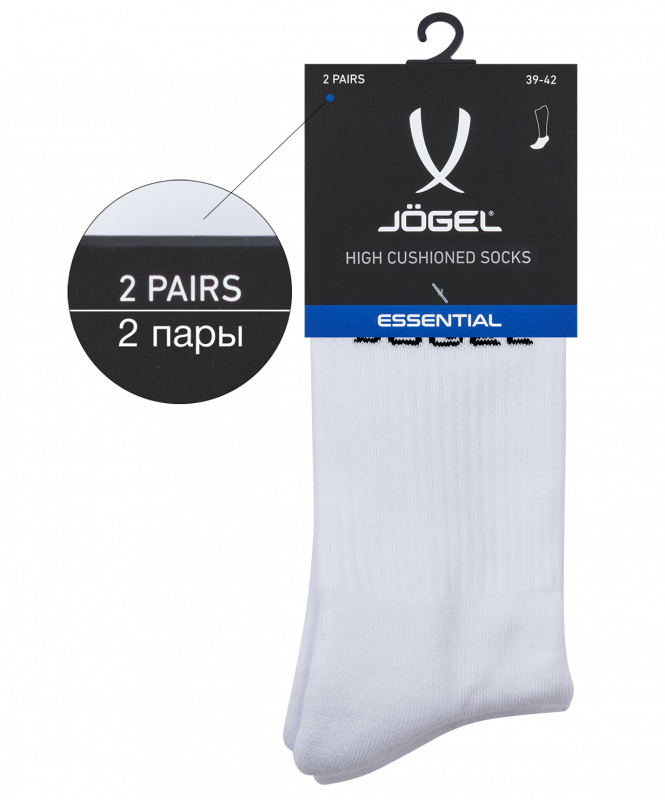 Носки высокие ESSENTIAL High Cushioned Socks, белый, размер 39-42, Jögel УТ-00020749