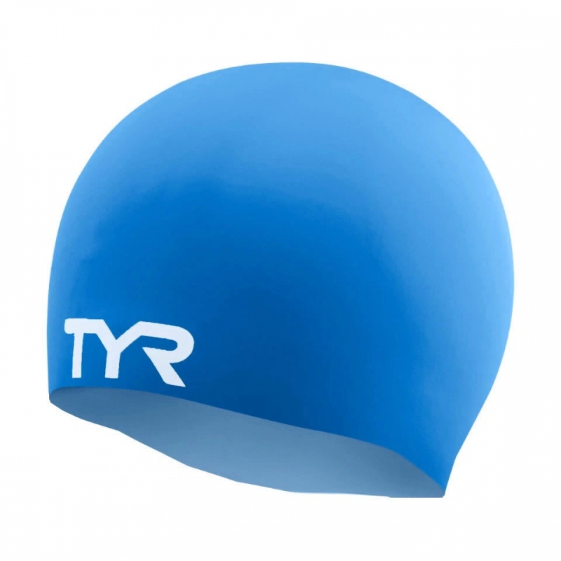 Шапочка для плавания TYR Wrinkle Free Silicone Cap, LCSO-420, синий