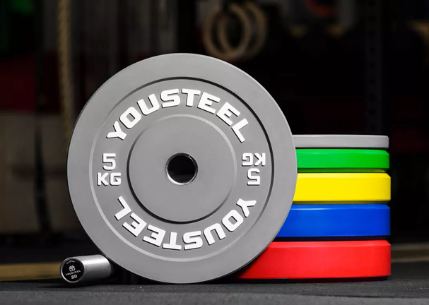 Диск каучуковый 5 кг, серый YOUSTEEL