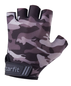 Перчатки для фитнеса WG-101, серый камуфляж, Starfit