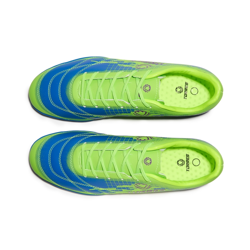 Бутсы футбольные (многошиповки) подростковые TORRES COPA-J, TS234237-350-34, размер 34, сине-салатовый