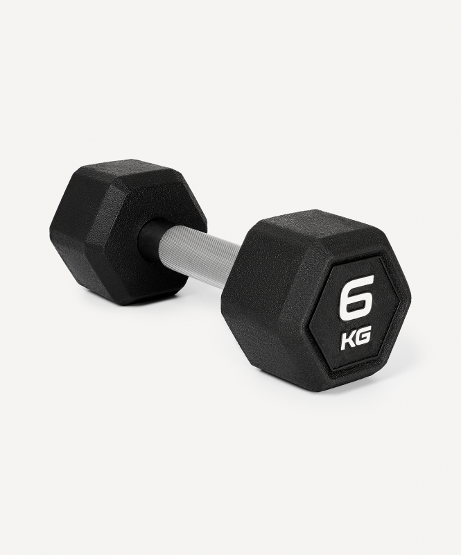 Гантель гексагональная DB-301PRO 6 кг, обрезиненная, черный, Starfit ЦБ-00003800