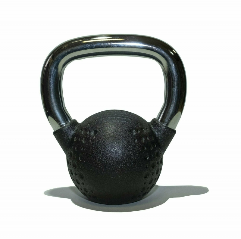 Гиря 6 кг с хромированной ручкой полиуретановая (CPU) Original FitTools FT-KB-CPU-6