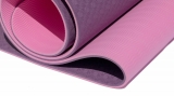 Коврик для йоги 6 мм двуслойный TPE бордово розовый Original FitTools FT-YGM6-2TPE-4
