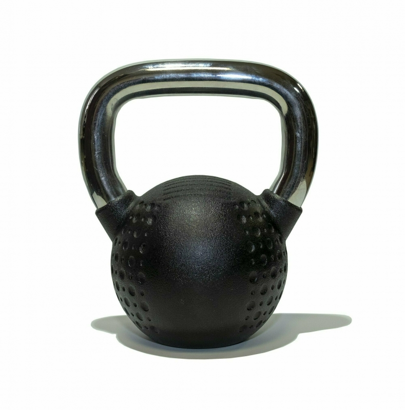 Гиря 10 кг с хромированной ручкой полиуретановая (CPU) Original FitTools FT-KB-CPU-10