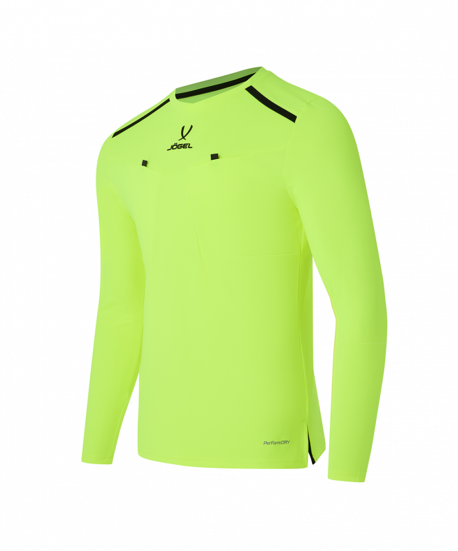 Футболка судейская с длинным рукавом DIVISION PerFormDRY Referee LS Tee, желтый неон, размер L, JÖGEL ЦБ-00004996