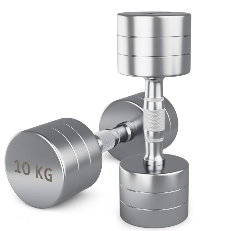 Гантель UNIX Fit PRO круглая хромированная 10 кг, 2 шт DBRND10PCEx2
