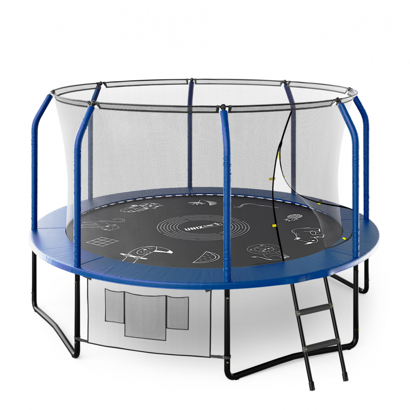 Батут UNIX Line Премиальный с играми / Supreme Game 12 ft (366 см) синий TRUSUG12BL