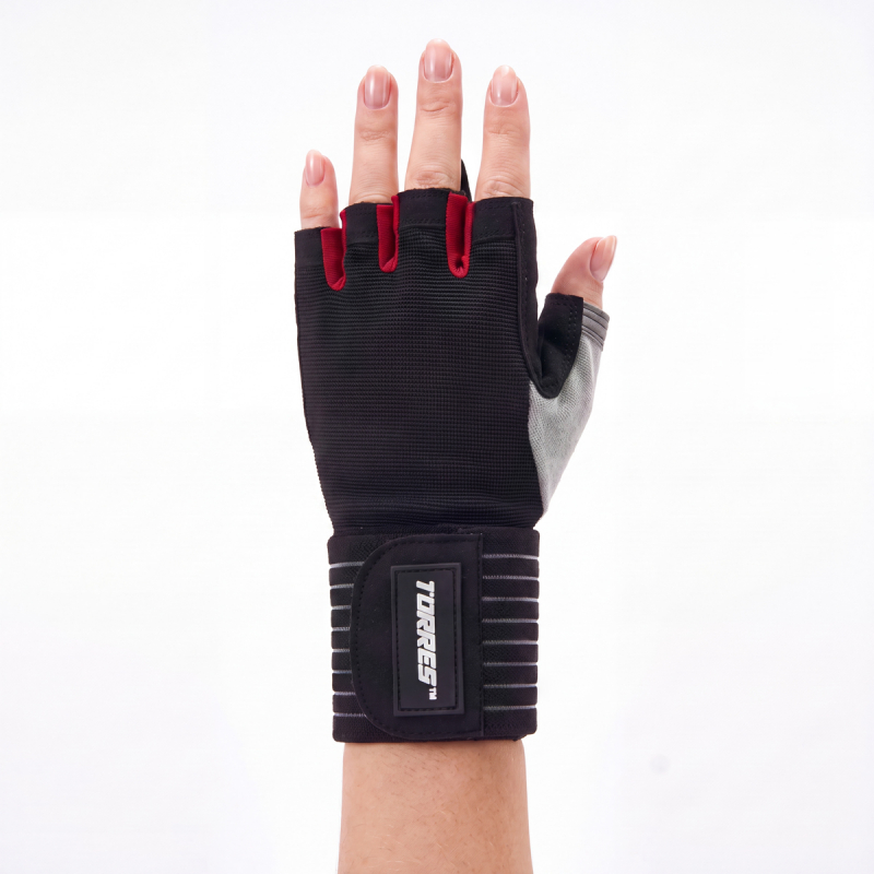 Перчатки для занятий спортом TORRES, PL6267XL, размер XL, полиэстер, микрофибра, подбивка 6 мм, черные