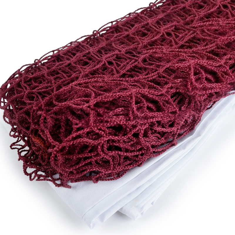 Сетка для бадминтона, 11317-02, нить полипропилен 1.0мм, шнур ПЭ 3.5мм, 4 натяж, стропа ПЭ, бордовый