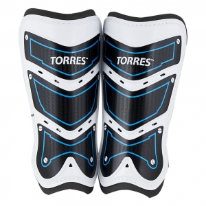 Щитки TORRES Training, арт. FS1505S-BU, размер S, без голеностопа, 2 застёжки на липучке черный-белый-синий