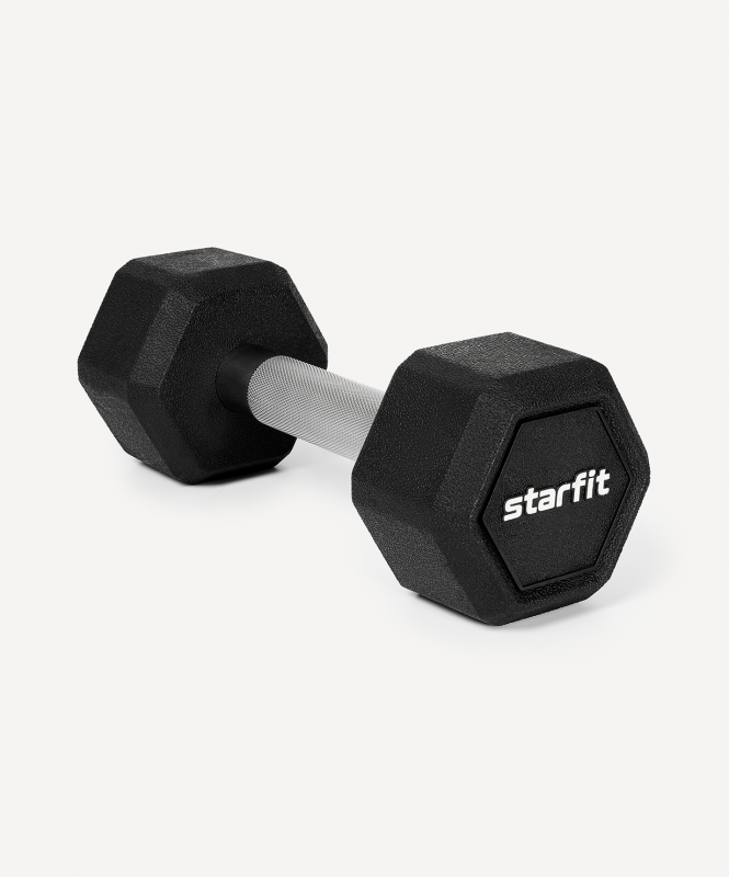 Гантель гексагональная DB-301PRO 5 кг, обрезиненная, черный, Starfit ЦБ-00003799