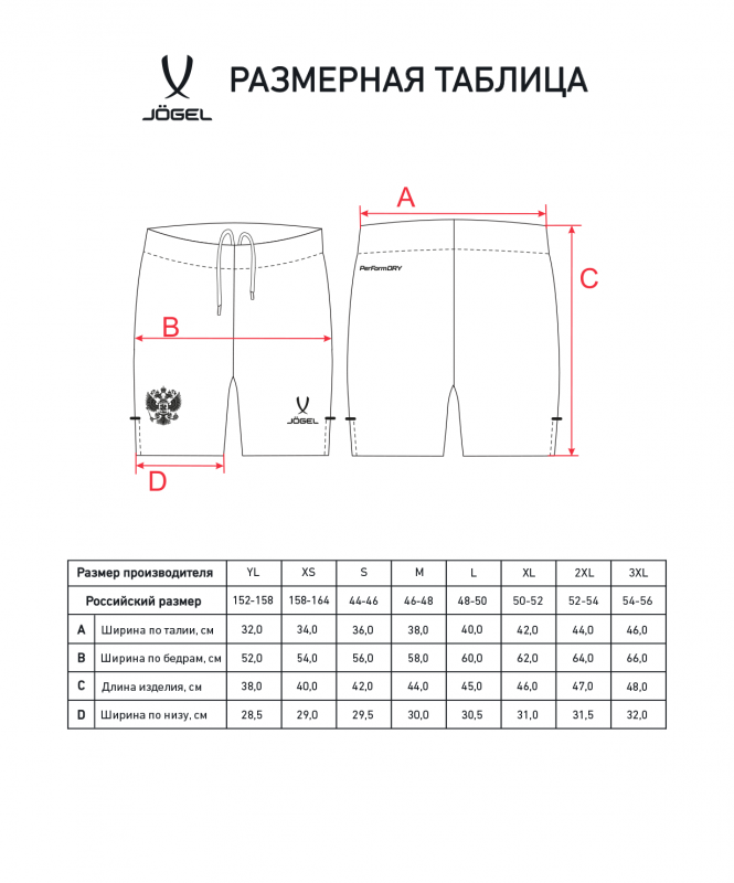 Шорты вратарские JÖGEL NATIONAL PerFormDRY GK Shorts, черный, размер XL ЦБ-00003164