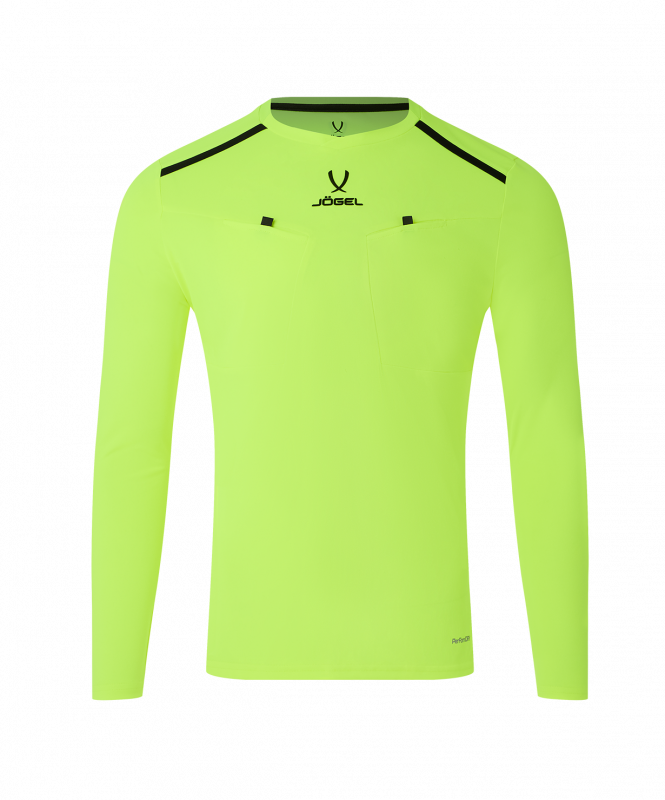 Футболка судейская с длинным рукавом DIVISION PerFormDRY Referee LS Tee, желтый неон, размер L, JÖGEL ЦБ-00004996