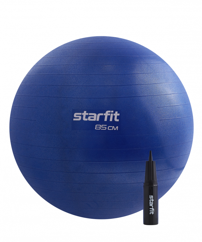 Фитбол GB-109 антивзрыв, 1500 гр, с ручным насосом, темно-синий, 85 см, Starfit УТ-00020234