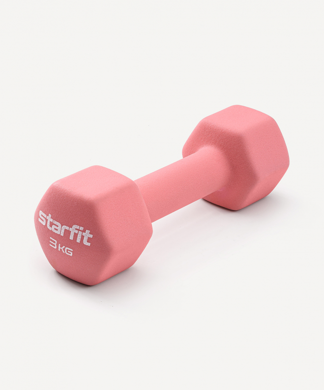 Гантель неопреновая DB-201 3 кг, коралловый, Starfit ЦБ-00001429