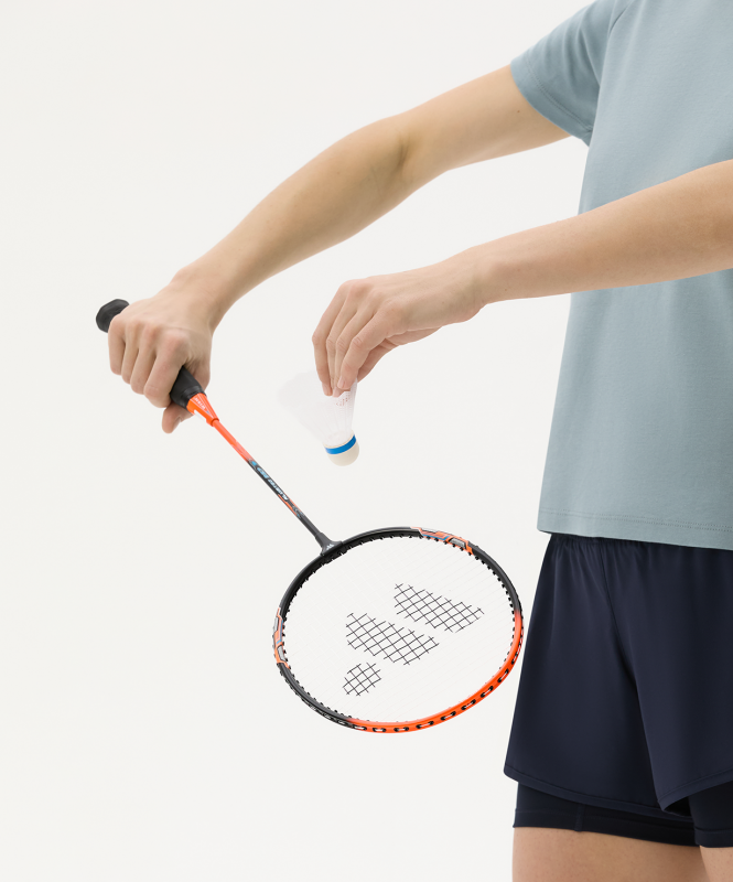 Набор для бадминтона WISH Alumtec 327, 2 ракетки, 2 волана, оранжевый/синий ЦБ-00008282