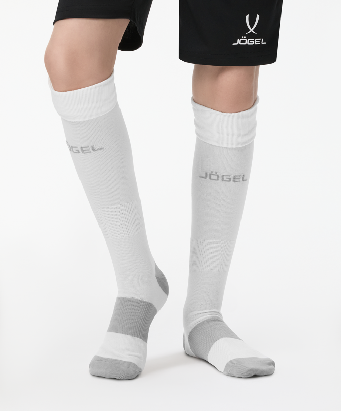Гетры футбольные JÖGEL CAMP BASIC SOCKS 00, белый/серый/серый, размер 32-34 ЦБ-00006318