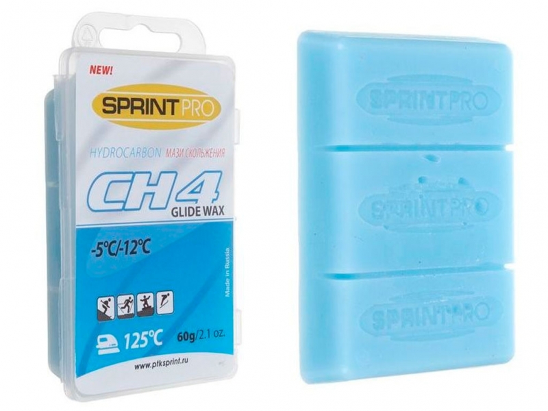 Мазь скольжения в парафин SPRINT PRO серия CH 60гр CH4 -5 -12C blue