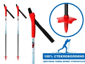 Палки лыжные стеклопластиковые TREK Universal ЦСТ 80см red