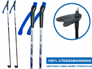 Палки лыжные стеклопластиковые TREK Universal ЦСТ 105см blue