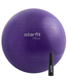 Фитбол GB-109 антивзрыв, 1200 гр, с ручным насосом, фиолетовый, 75 см, Starfit УТ-00020233