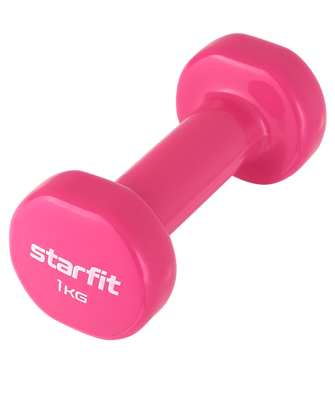 Гантель виниловая STARFIT DB-101 1 кг, розовый.