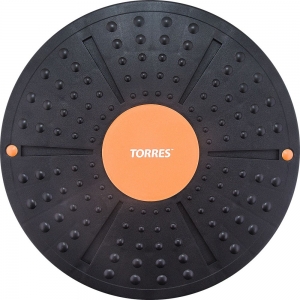 Балансирующий диск TORRES, AL1011, диаметр 40 см, нескользящее покрытие, черный-оранжевый
