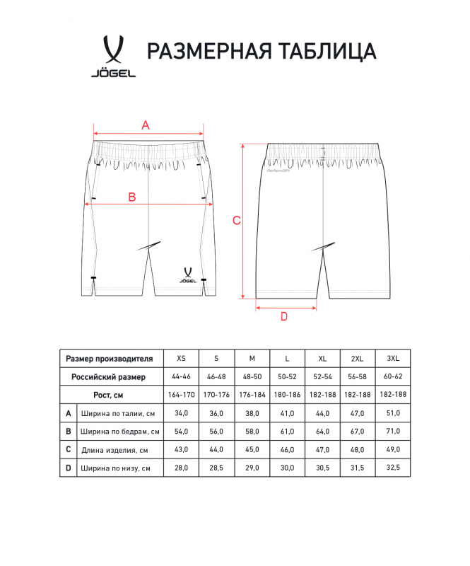Шорты тренировочные c карманами JÖGEL PREMIER PerFormDRY Training Shorts, темно-серый, размер XXL ЦБ-00004907