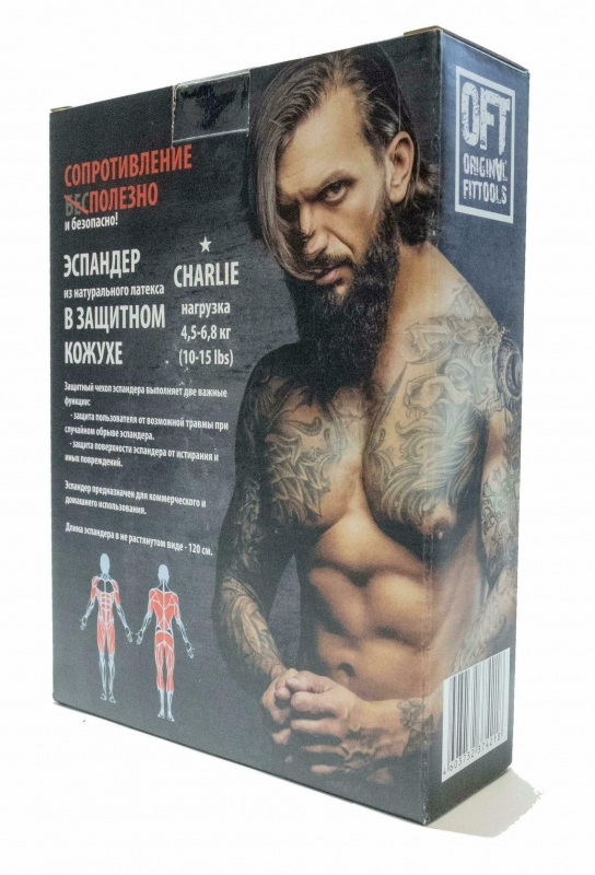 Эспандер 120 см в защитном кожухе LIGHT Original FitTools FT-TUBE-6912