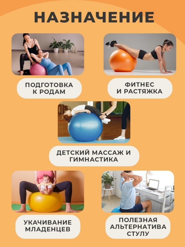 Фитбол GB-109 антивзрыв, 900 гр, с ручным насосом, зеленый, 55 см, Starfit