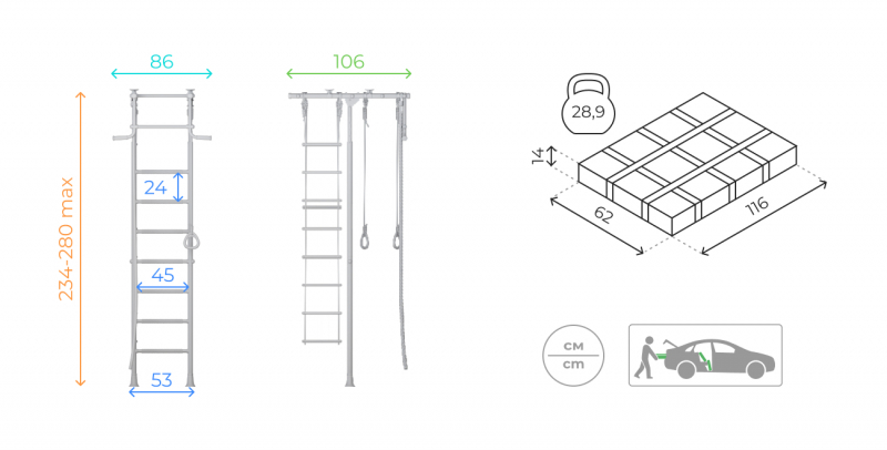 Шведская стенка ROMANA R1 (синяя слива)