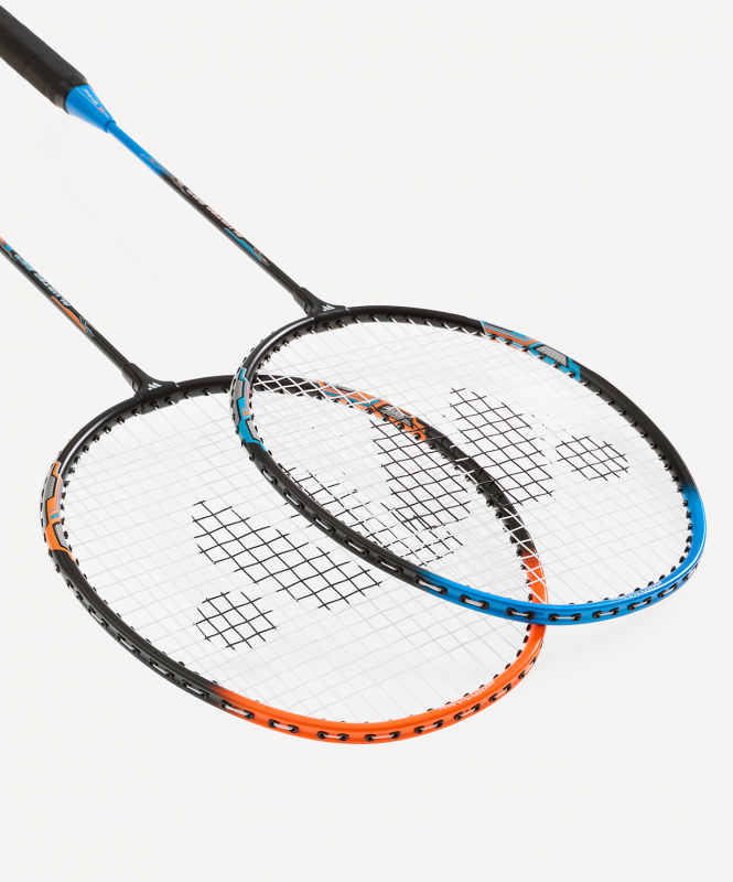 Набор для бадминтона WISH Alumtec 327, 2 ракетки, 2 волана, оранжевый/синий ЦБ-00008282